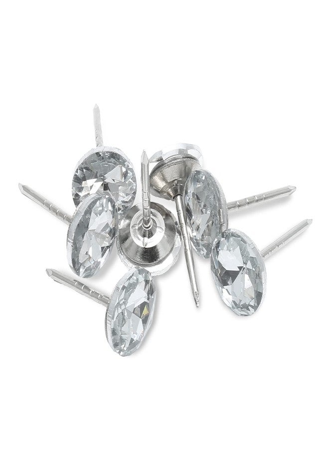 BokWin 100Pcs Diamond Crystal Upholstery Nails Tacks 16mm Clear Crystal Upholstery Decorative Push Pins for DIY Sofa Headboard Furniture Wall Decor - Image 4